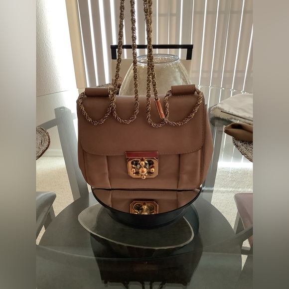 Chloe Handbags - Chloe Tan Gold Crossbody Bag with Luxurious Accents